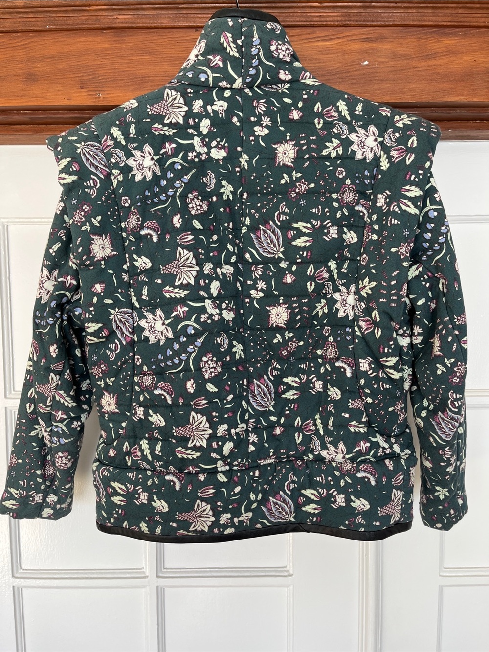 Isabel Marant Dark Green Floral Quilted Puffer Jacket/Vest - Picture 2 of 9